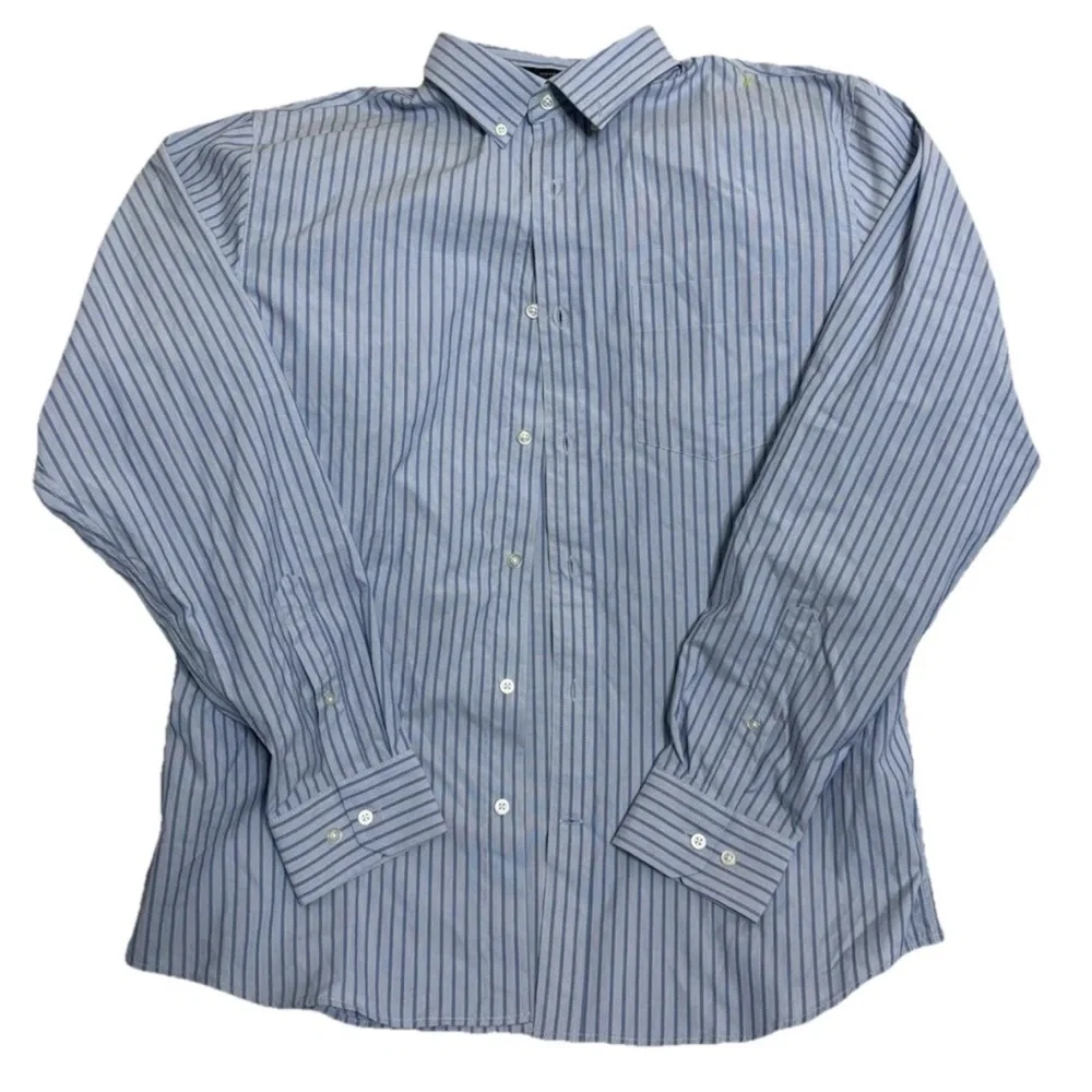 Banana Republic Mens Shirt  Blue Tech Stretch Slim Flex Fit L Button Down